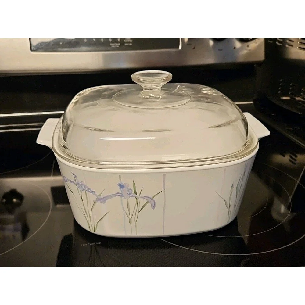 Vintage Corning Ware A-5-B 5 Liter Casserole Dish Shadow Iris 10